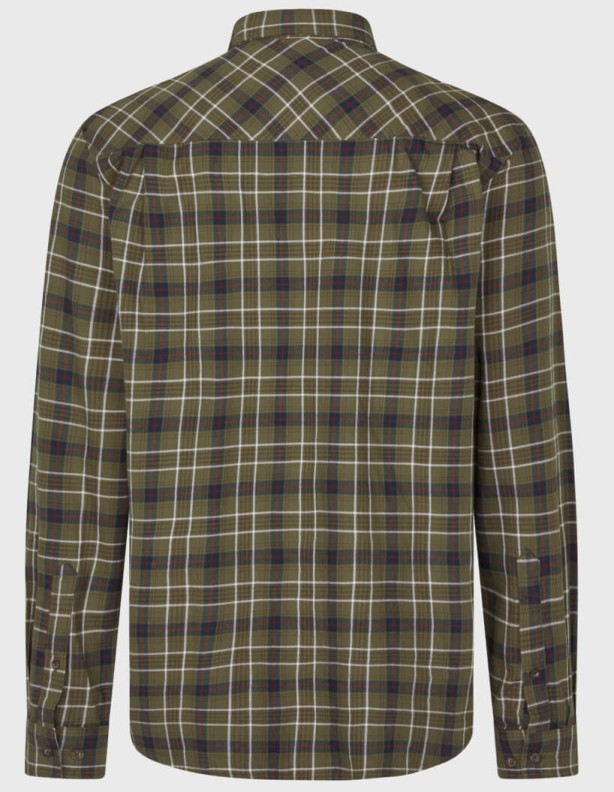 Glen Flannel Traubenblatt dunkelblau kariertes Hemd aus 100 % Baumwolle