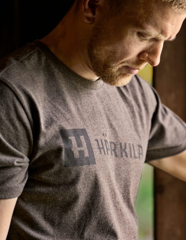 Harkila Identity braun melange T-Shirt 50 % Baumwolle 50 % Polyester
