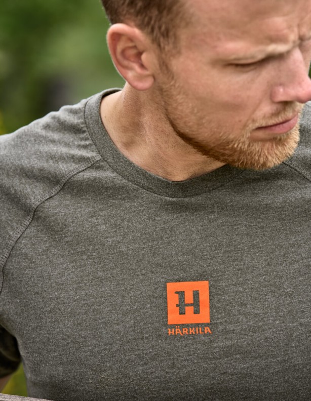 Harkila Instinct grün melange T-Shirt 50 % Baumwolle 50 % Polyester