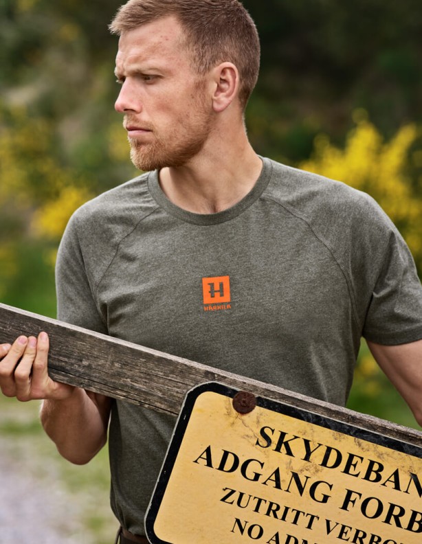 Harkila Instinct grün melange T-Shirt 50 % Baumwolle 50 % Polyester