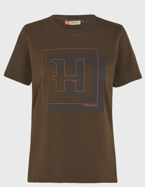 Harkila H Logo W Willow Green Women's T-Shirt 100% Cotton