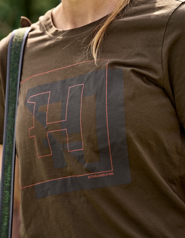 Harkila H Logo W Willow Green Women's T-Shirt 100% Cotton