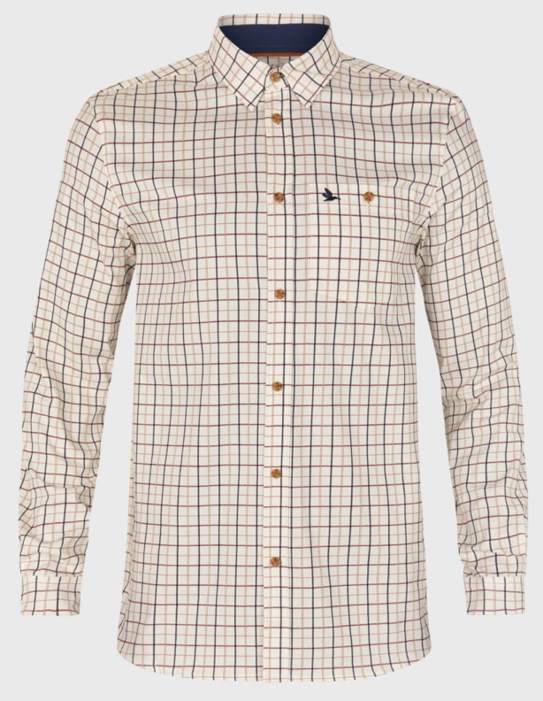 Seeland Oxford classic blue merlot check koszula 97% bawełna