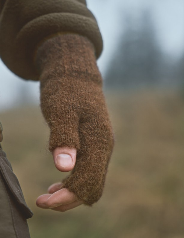 Rukavice Alpacka Half Finger, 78 % alpaková vlna