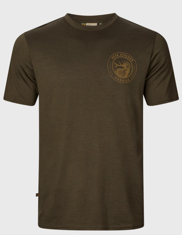 Tričko Harkila Game Willow Green Stag, 80 % vlna