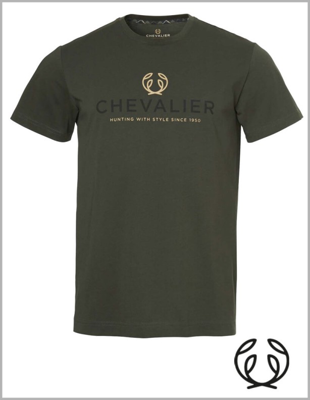 Tričko Chevalier Logo, tmavě zelené, 100 % bavlna