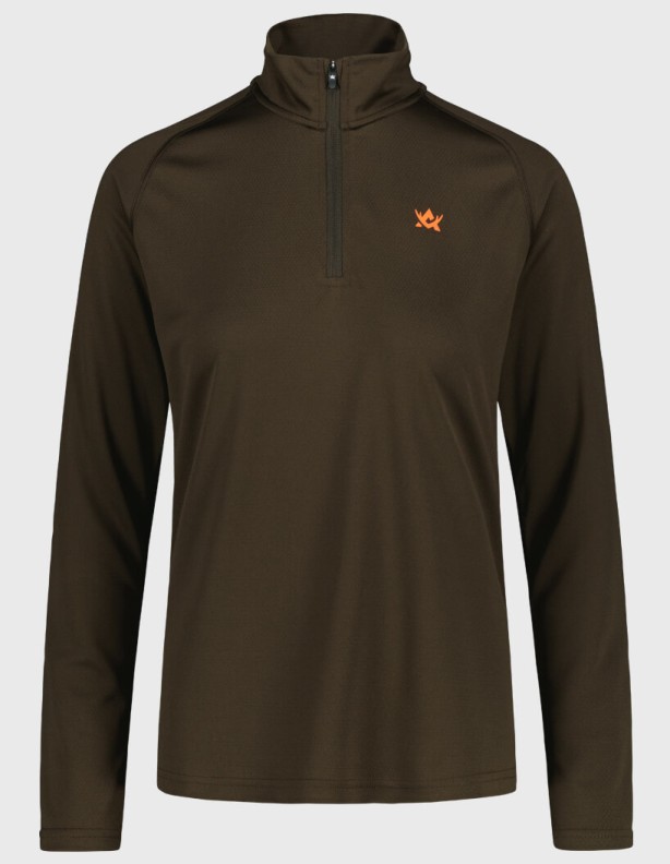 Alaska CoolDry Ws Half Zip Brown – dámské funkční tričko