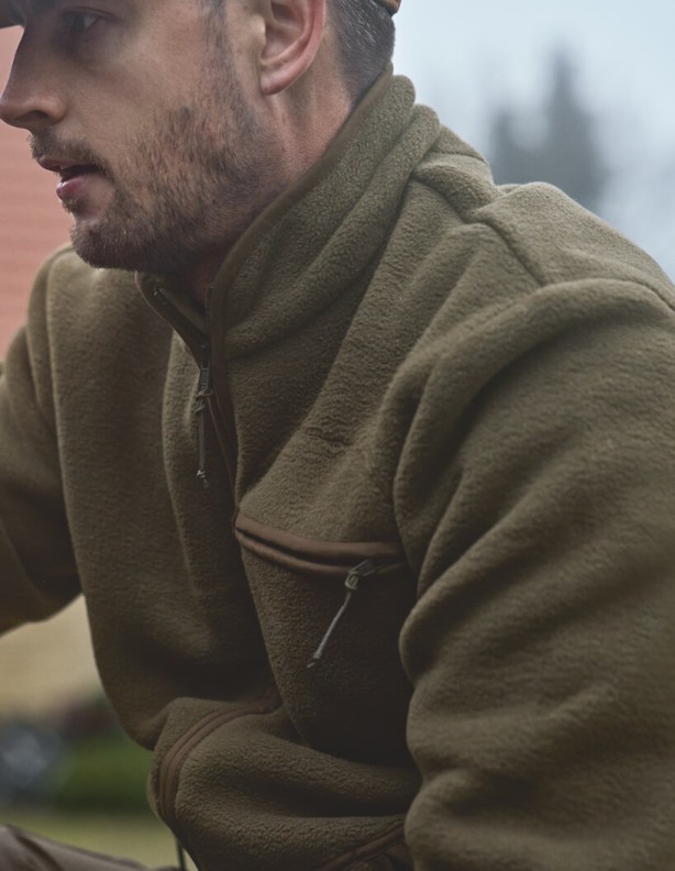 Harkila Torsby Fleece v barvě willow green – velmi teplá fleecová mikina