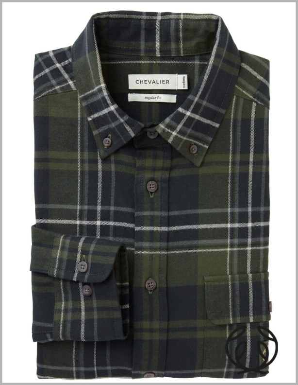 Chemise Chevalier Heron vert octobre, 100 % coton
