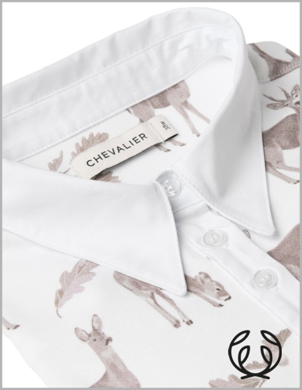 Dámská jerseyová košile Chevalier Leslie s polovičním zapínáním, Oh Deer, růžová