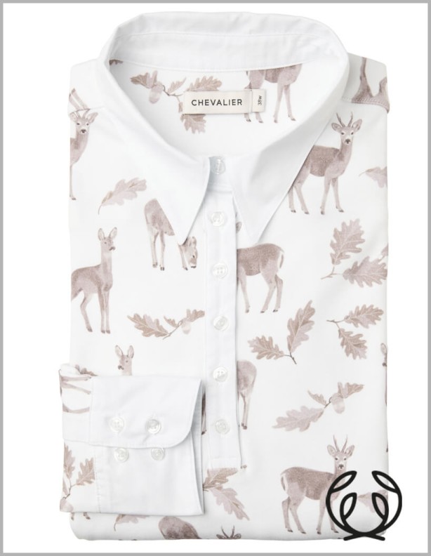 Dámská jerseyová košile Chevalier Leslie s polovičním zapínáním, Oh Deer, růžová