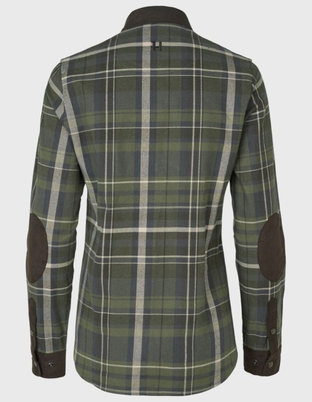 Harkila Pajala : chemise en flanelle pour femme, motif à carreaux olive