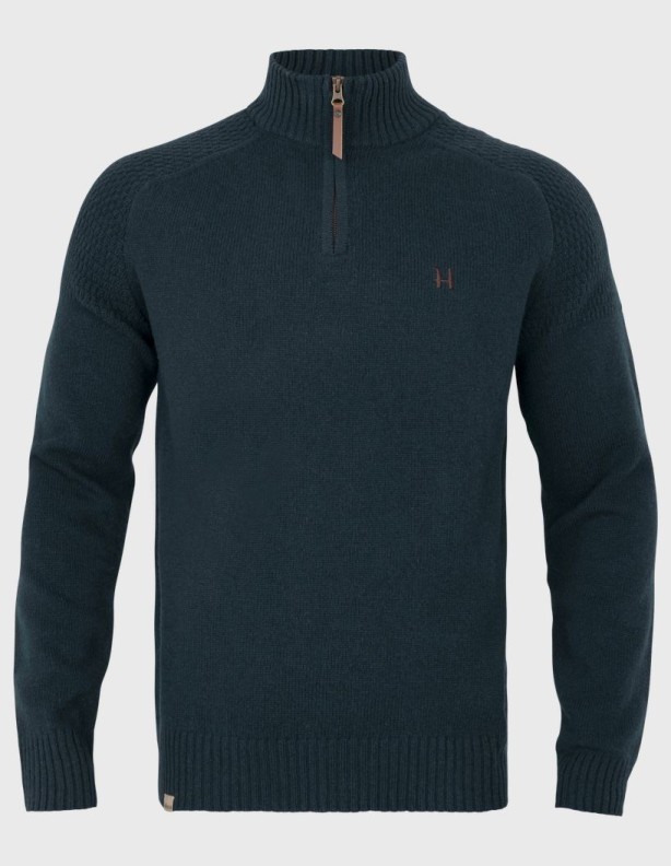 Svetr Harkila Vincent Merino Half Zip Pullover v tmavě modré barvě, 100 % vlna