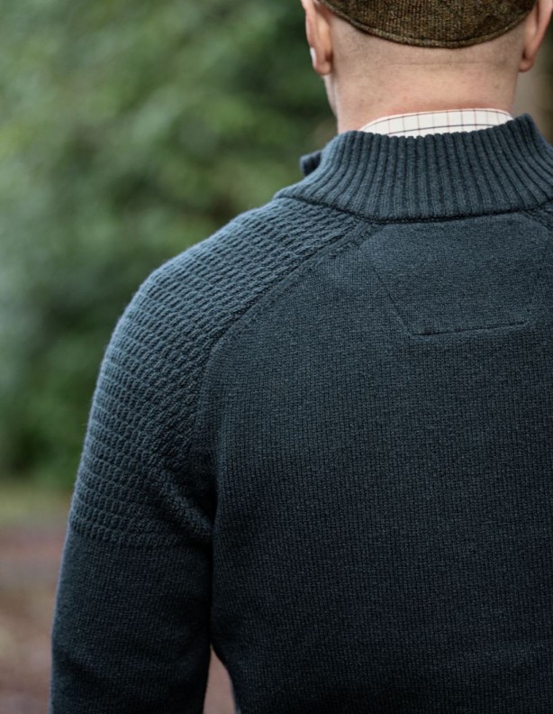 Harkila Vincent Merino Half Zip Pullover, dunkelblau, Pullover aus 100 % Wolle