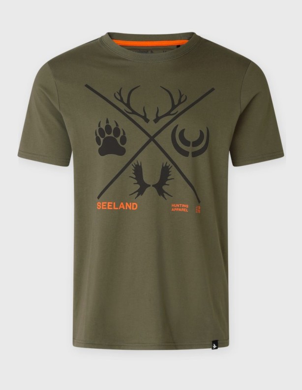 Letní tričko Seeland Big Game Hunter s motivem vinného listu, 60 % bavlna