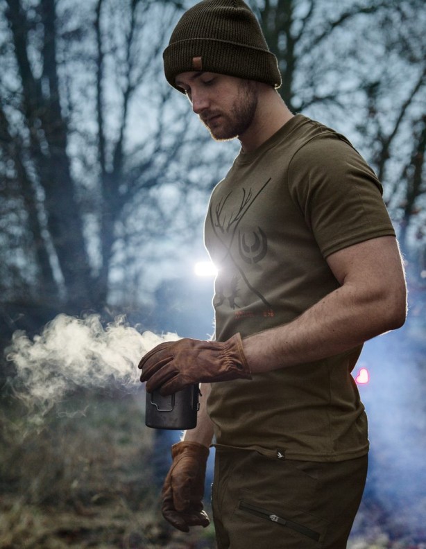 Letní tričko Seeland Big Game Hunter s motivem vinného listu, 60 % bavlna