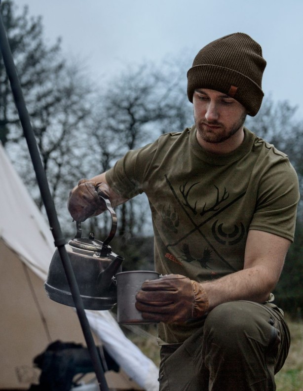 Letní tričko Seeland Big Game Hunter s motivem vinného listu, 60 % bavlna