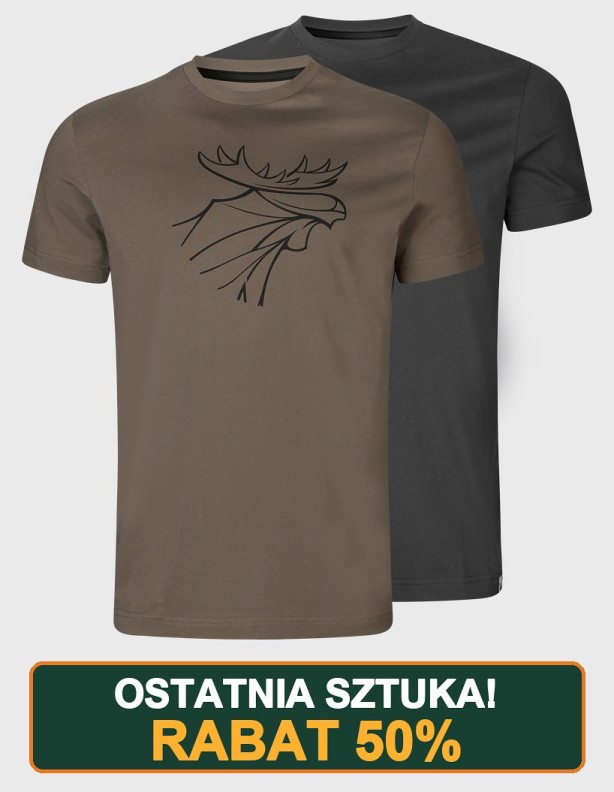 Letní trička grafická 2-pack hnědá granit / phantom VELKÁ VELIKOST!