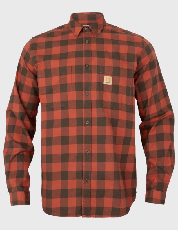 Chemise de chasse Härkila Scandinavian Autumn Orange Check