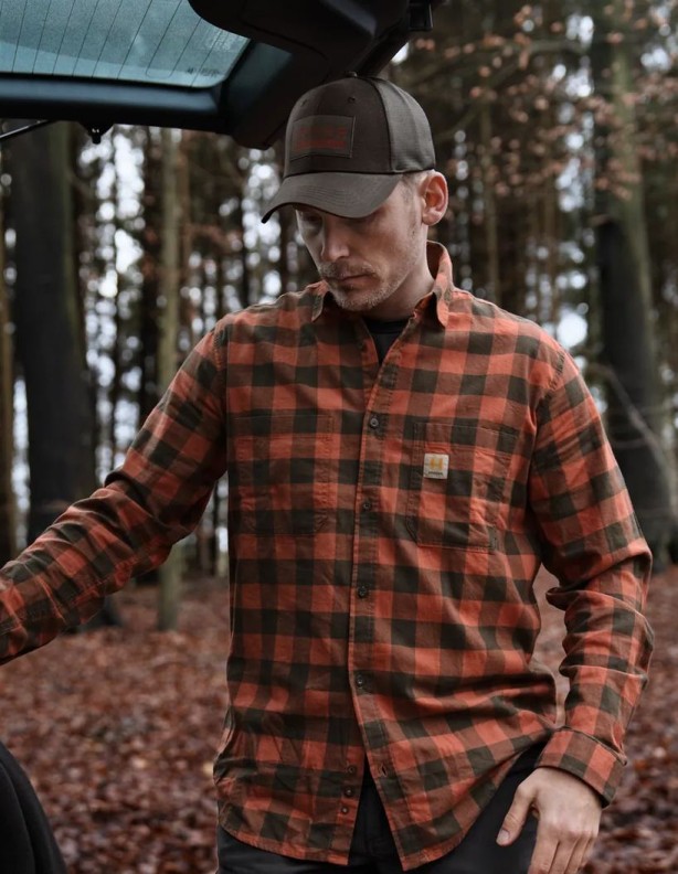 Lovecká košile Härkila Scandinavian Autumn Orange Check