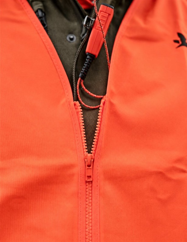 Zamek z przodu kamizelki Seeland Safety Vest zbliżenie