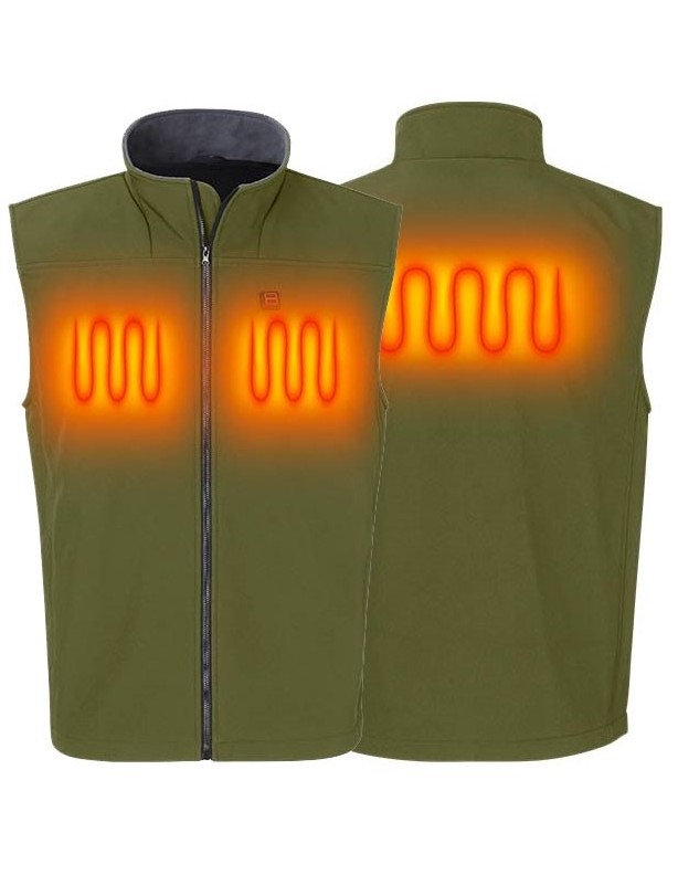 Wärmeweste Softshell grün - Herren ROZM TO 2XL!