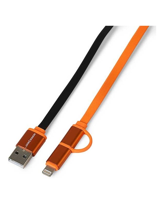 Kabel USB 2 w 1 do ładowania telefonu z powerbanka