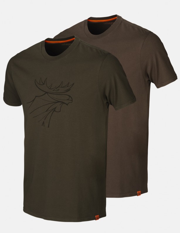 Letné tričká grafické 2-pack vŕba zelená / hnedá DO 5XL!