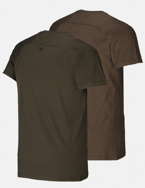Logo T-shirts d'été 2-pack vert saule / brun ardoise jusqu'à 5XL !