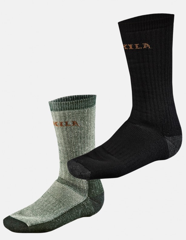 Zimné ponožky Harkila Expedition 63% merino vlna - čierne