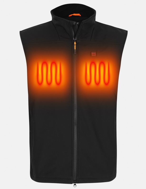 Warming vest softshell black - men's ROZM TO 3XL!