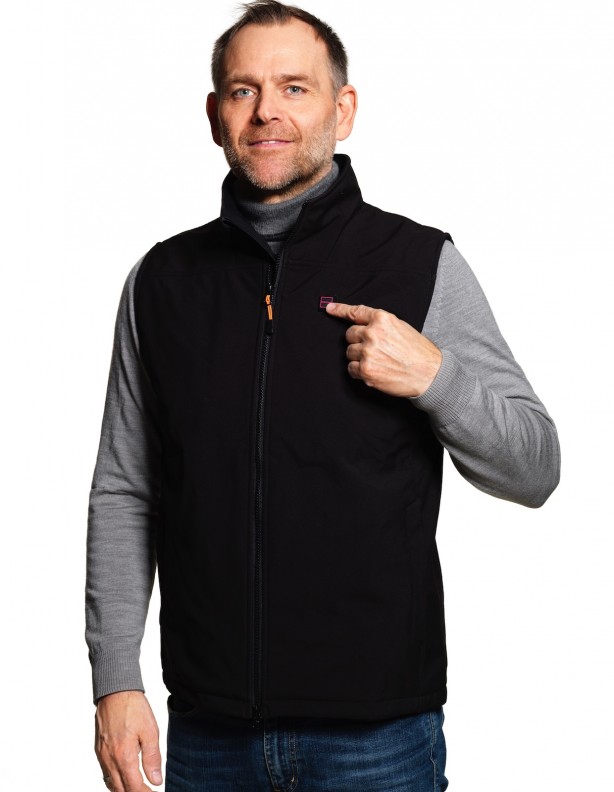 Warming vest softshell black - men's ROZM TO 3XL!