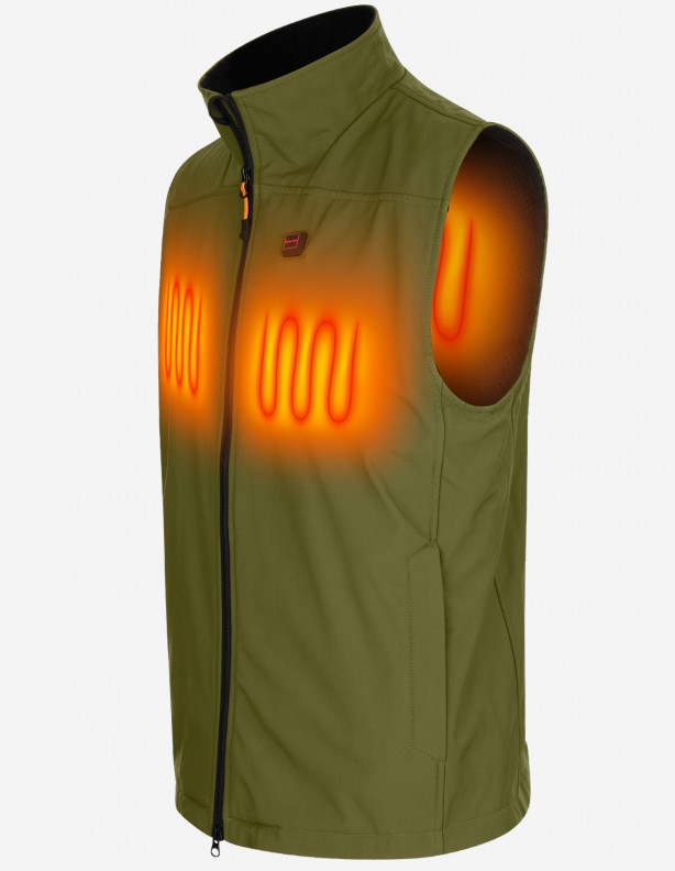 Wärmeweste Softshell grün - Herren ROZM TO 2XL!